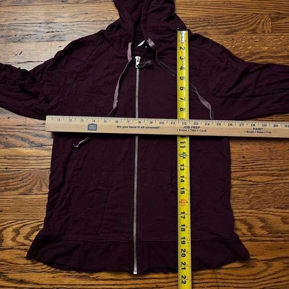 Victoria's Secret Burgundy Sweatshirt Full Zip Hoodie Angel Wings Size S Y2K - Picture 3 of 6